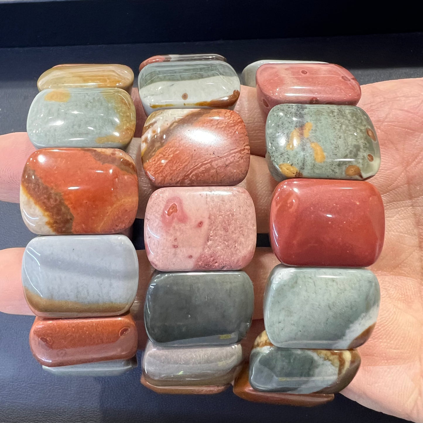 Polychrom stone bangle