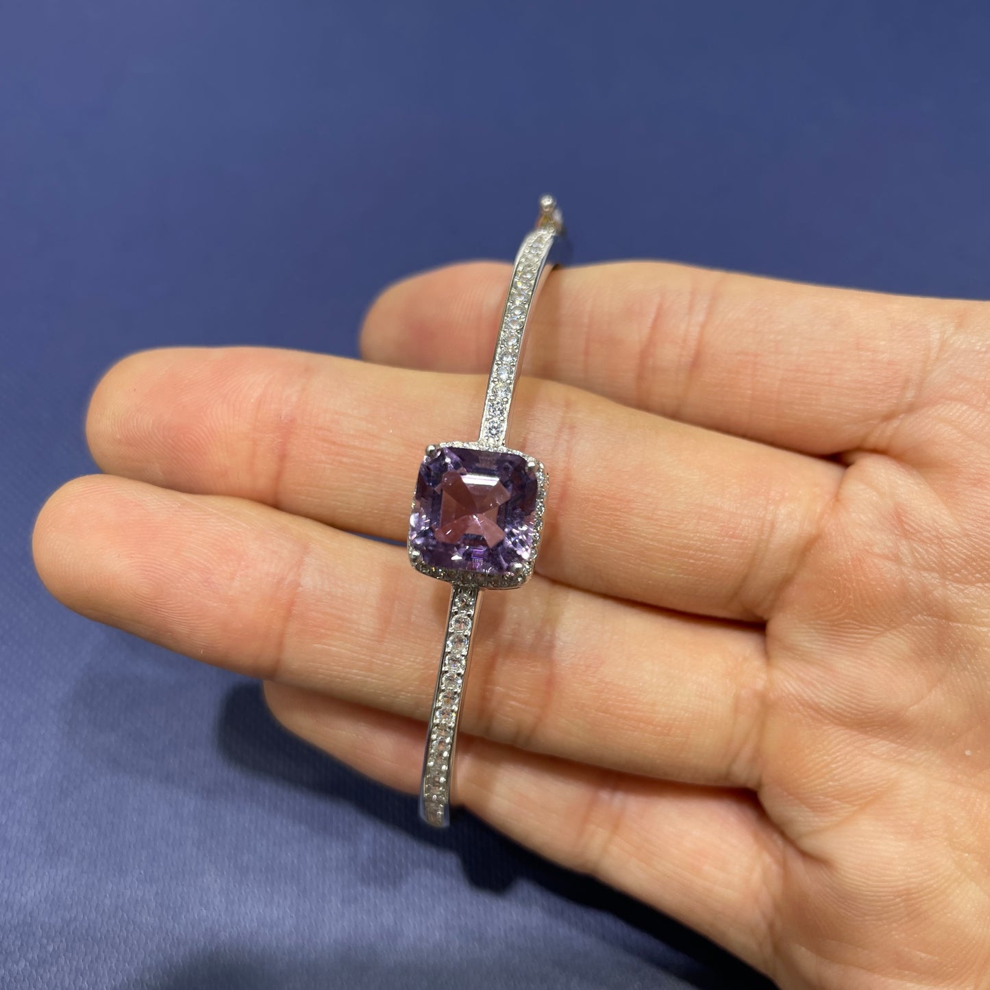 Amethyst bangle silver 925