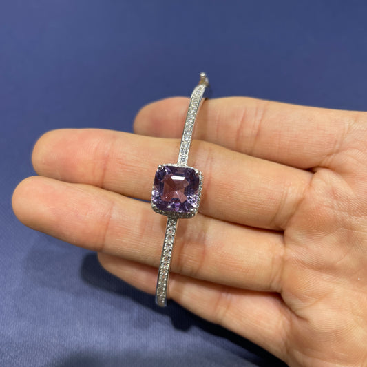 Amethyst bangle silver 925