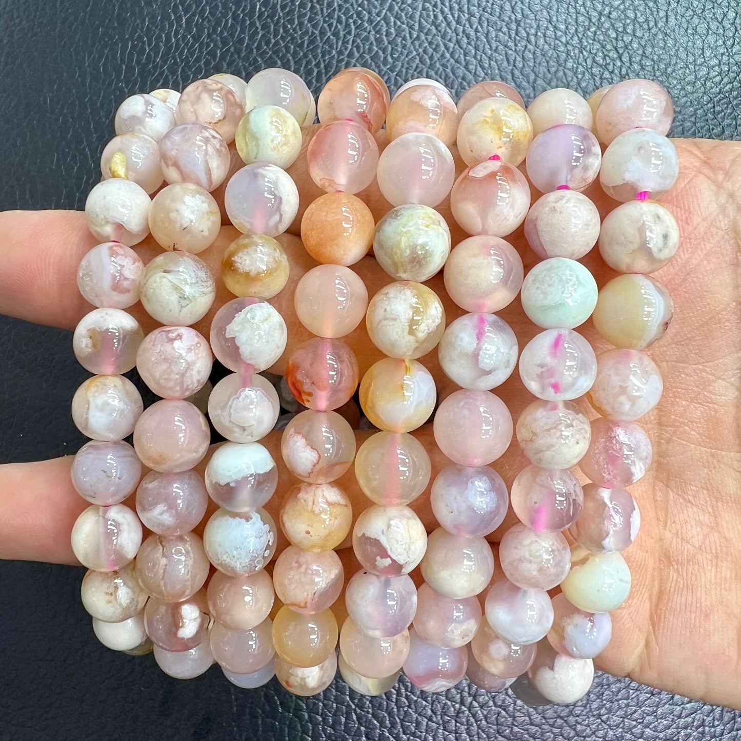 Flower agate bracelet