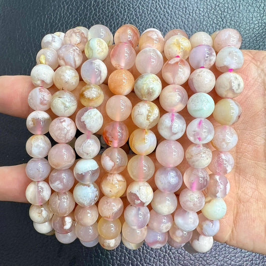 Flower agate bracelet
