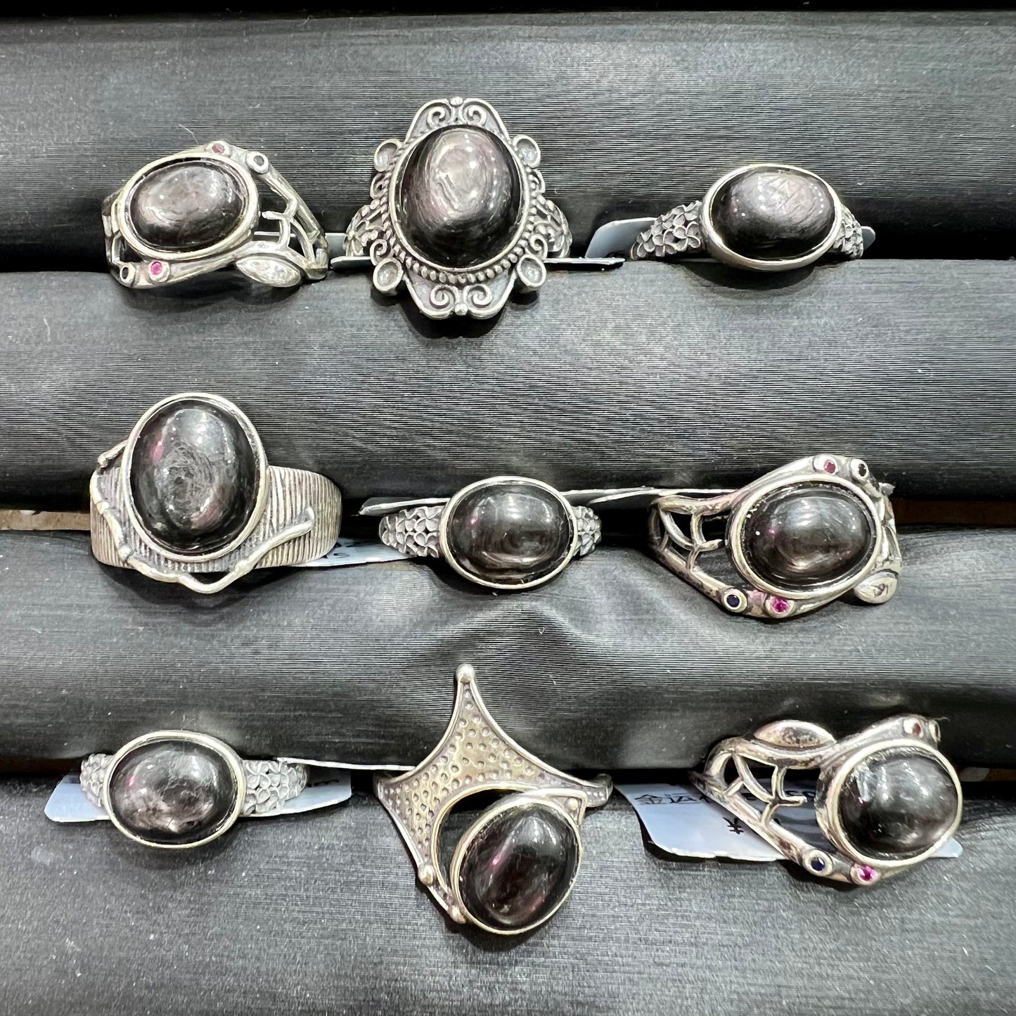 Hypersthene ring silver