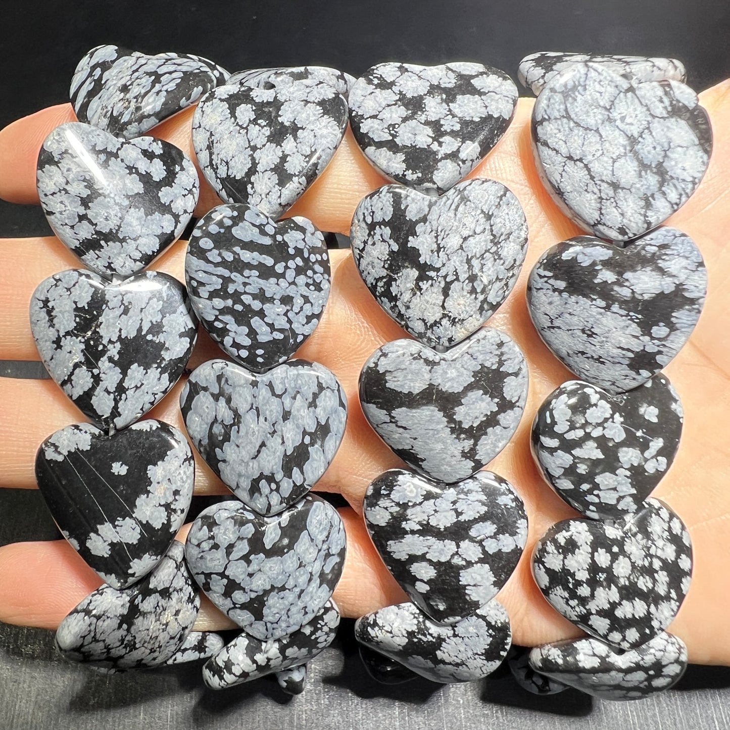 Snowflake obsidian bracelet