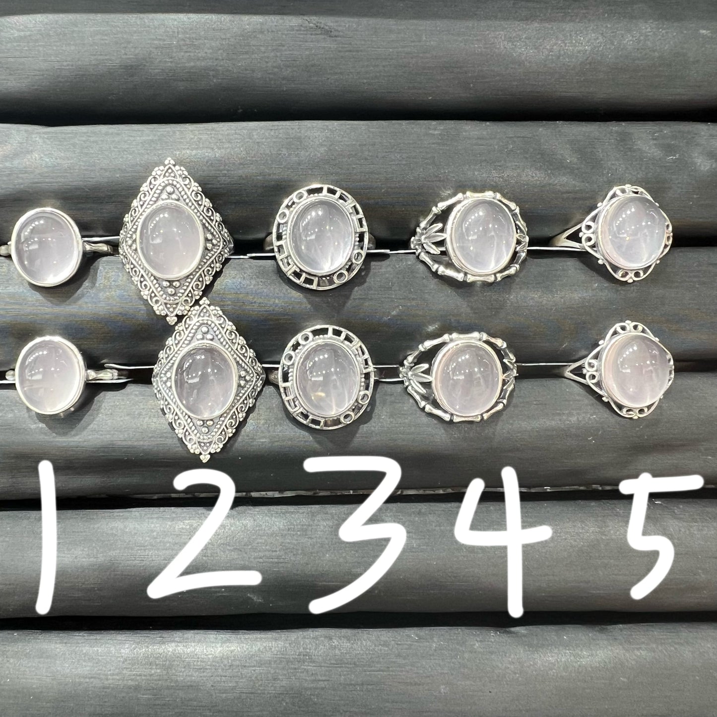 Rose quartz ring silver 925