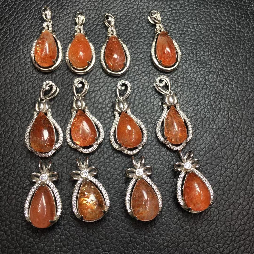 Sun stone pendant silver 925