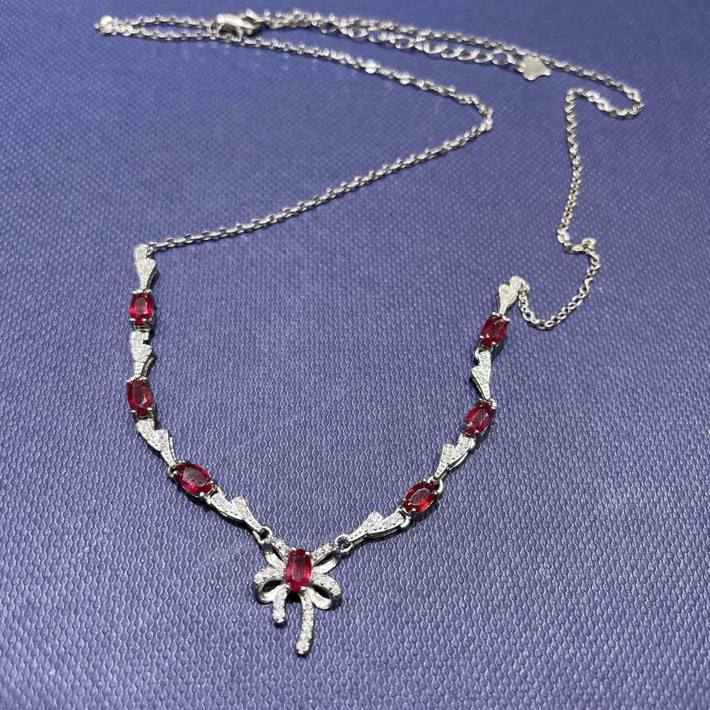 Garnet necklace silver 925