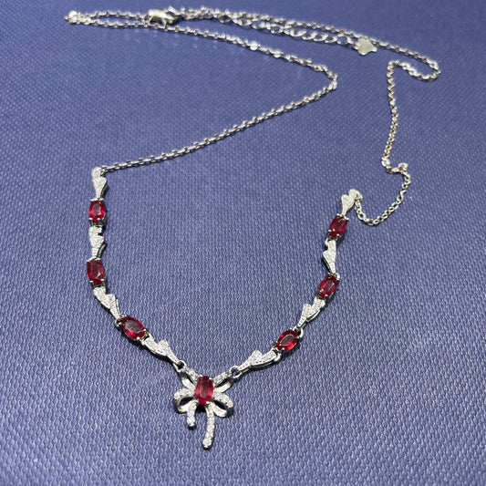 Garnet necklace silver 925