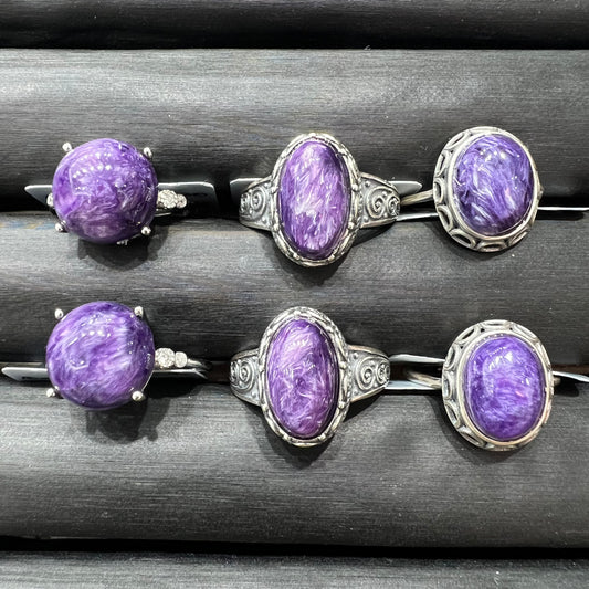Charoite ring silver 925