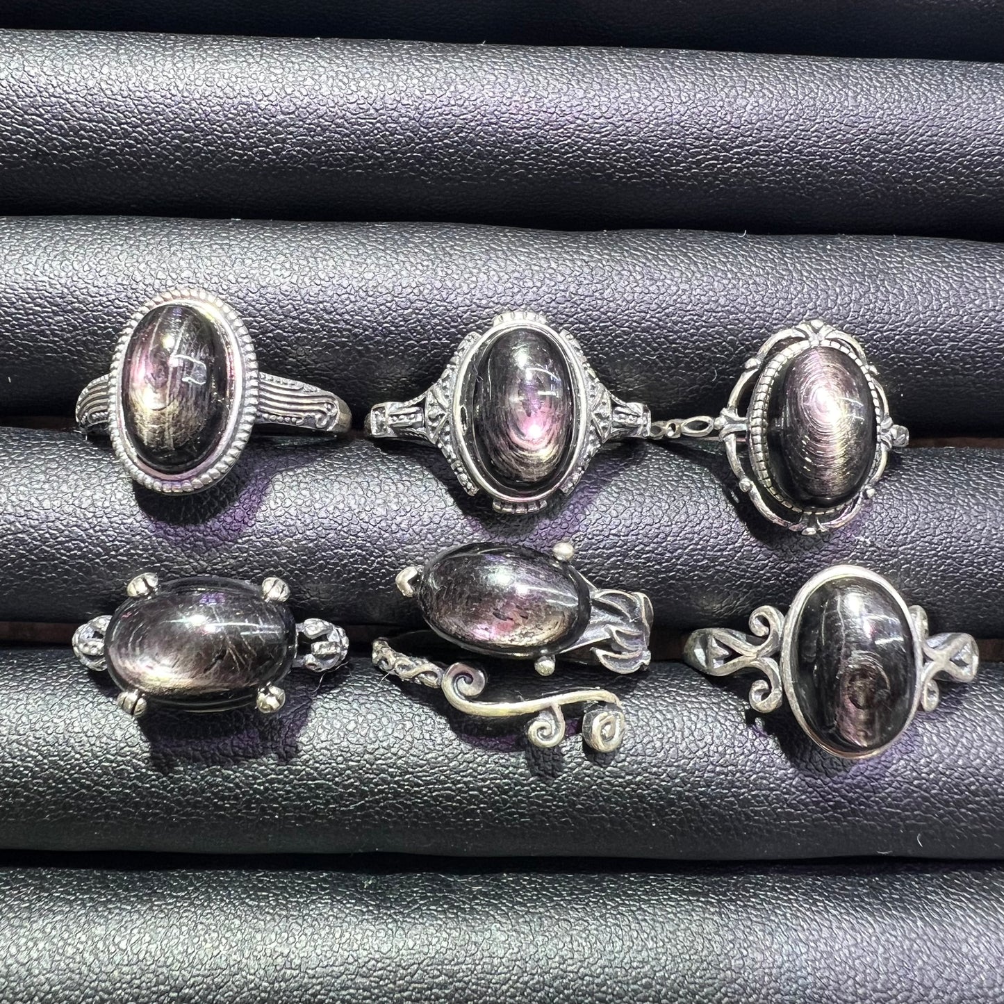 Hypersthene silver ring