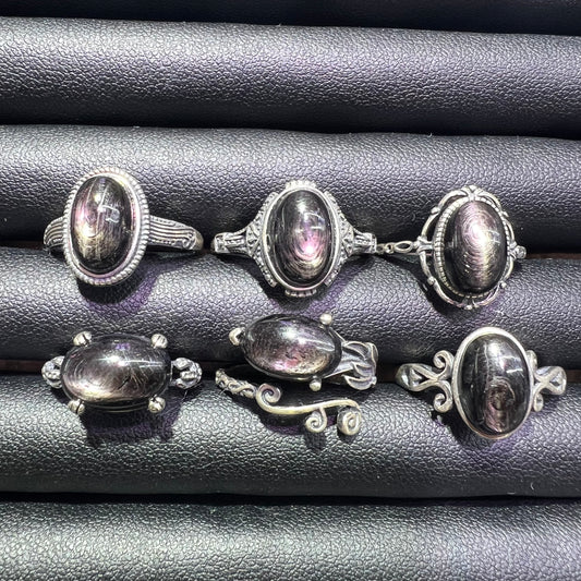 Hypersthene silver ring