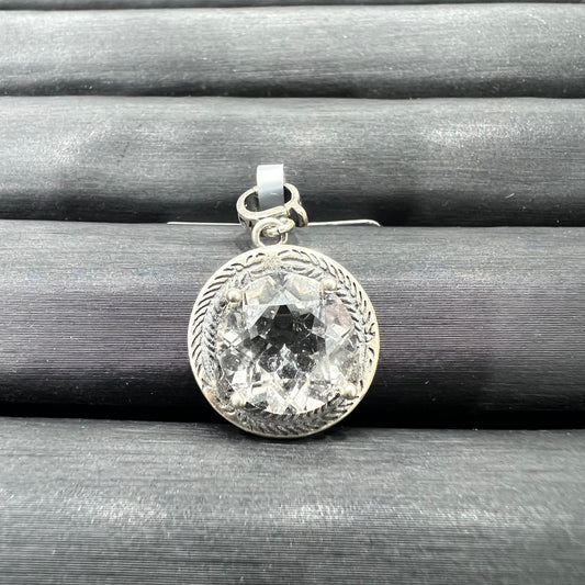 Clear quartz pendant silver 925