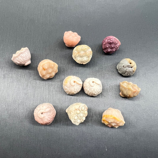 Alashan agate lotus seedpod bead