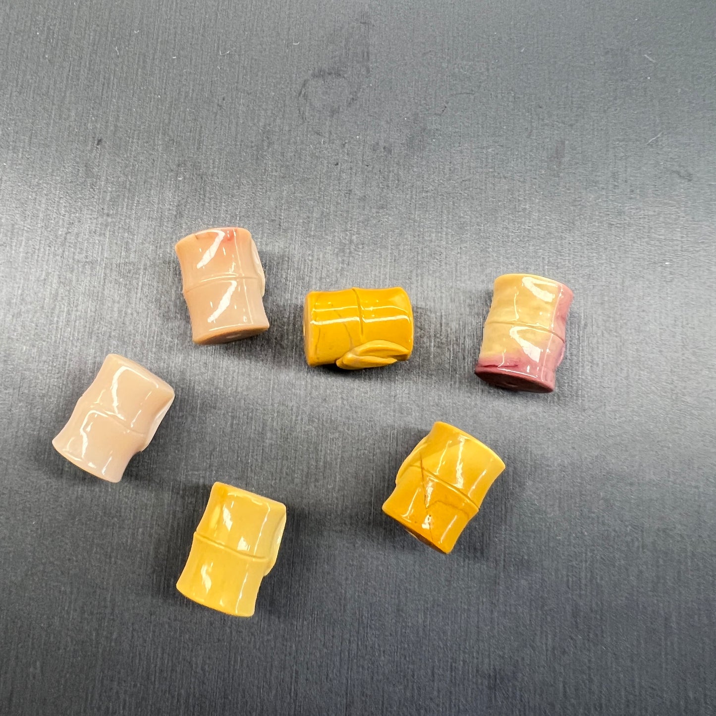 Alashan agate bamboo bead