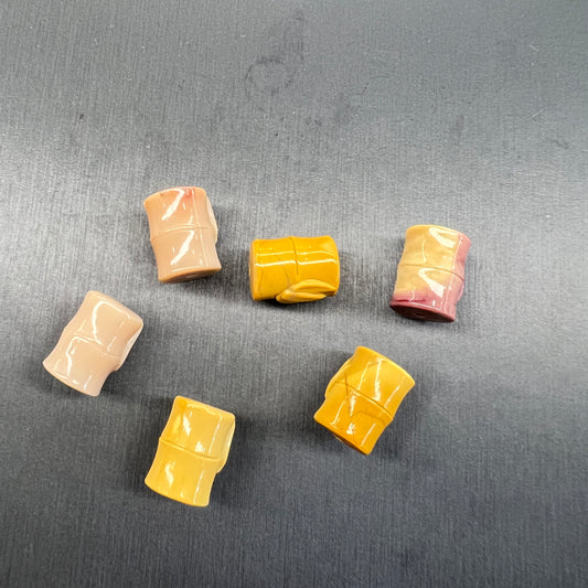 Alashan agate bamboo bead