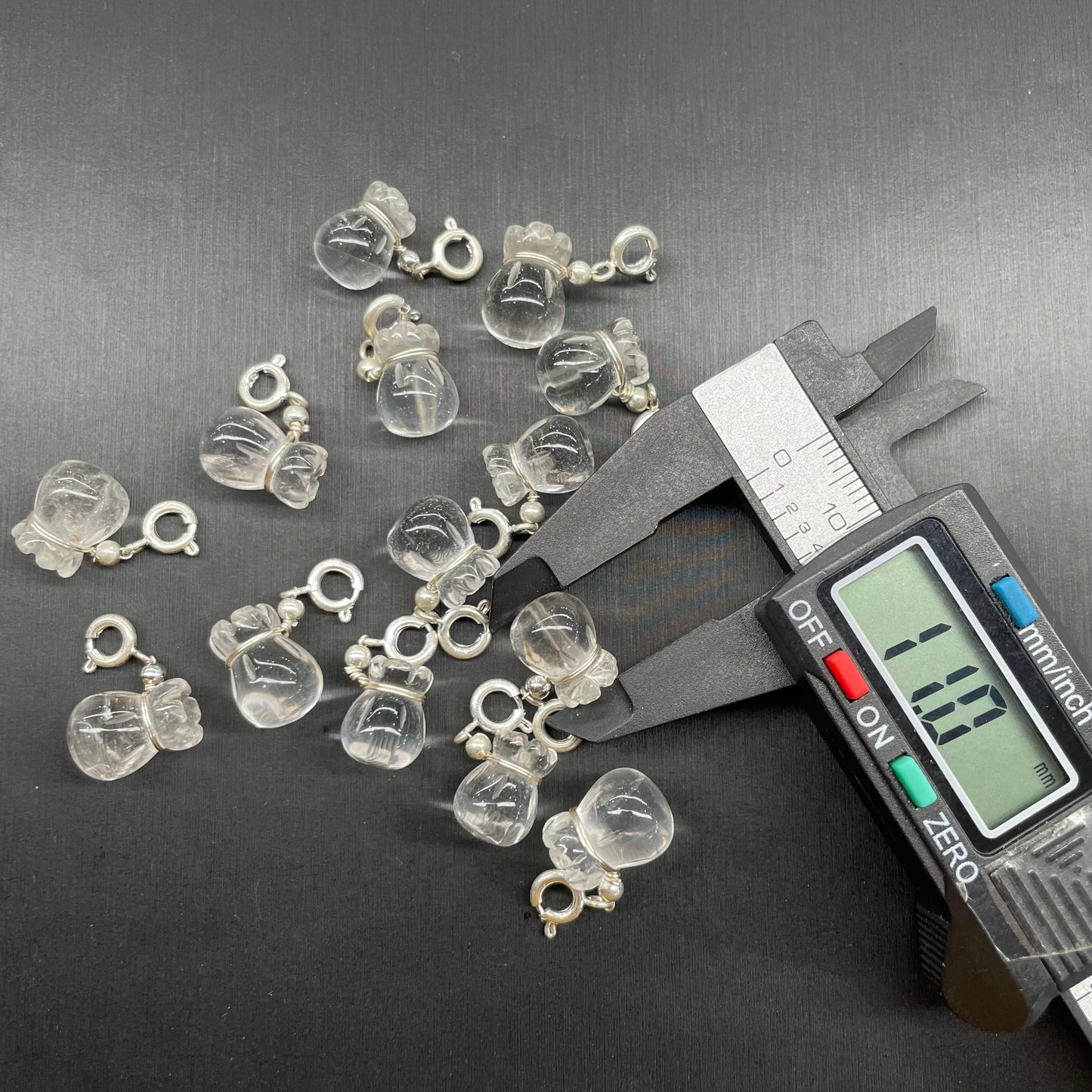 Clear quartz money bag