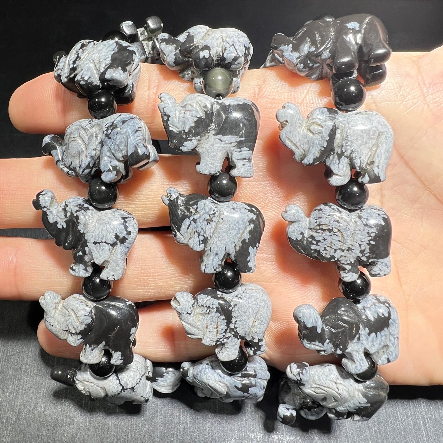obsidian elephant bracelet