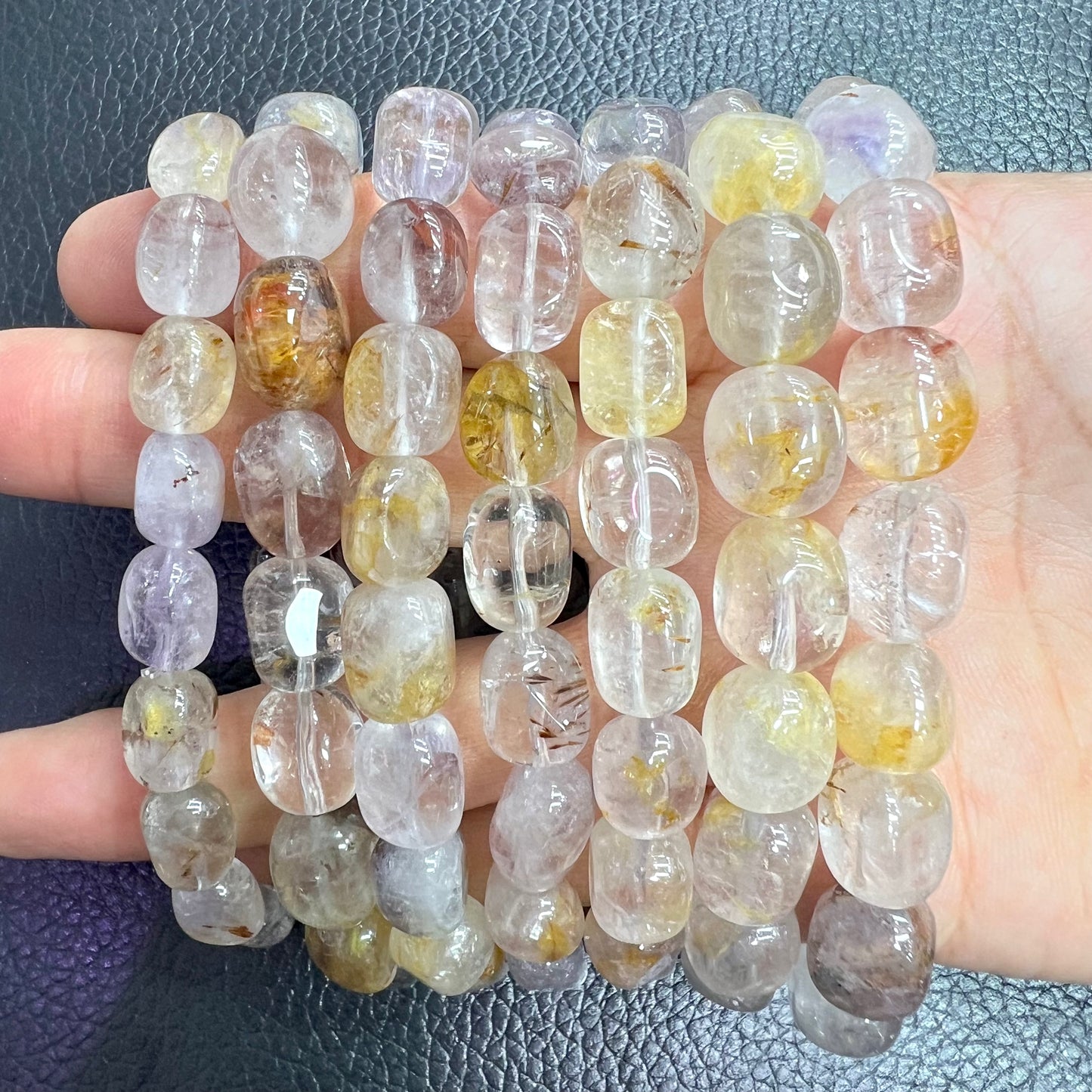 Amethyst rutile bracelet