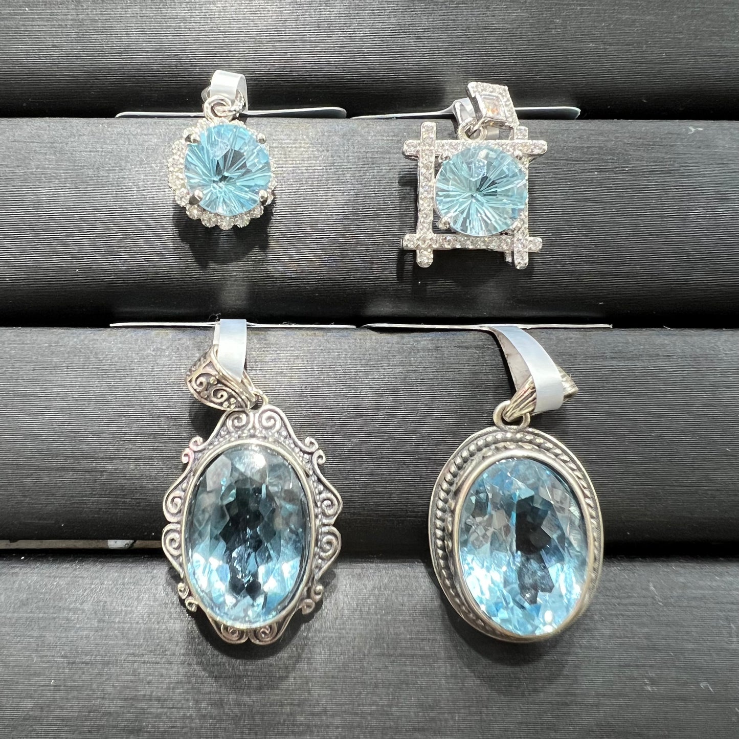 Topaz silver pendant