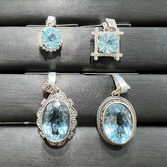 Topaz silver pendant