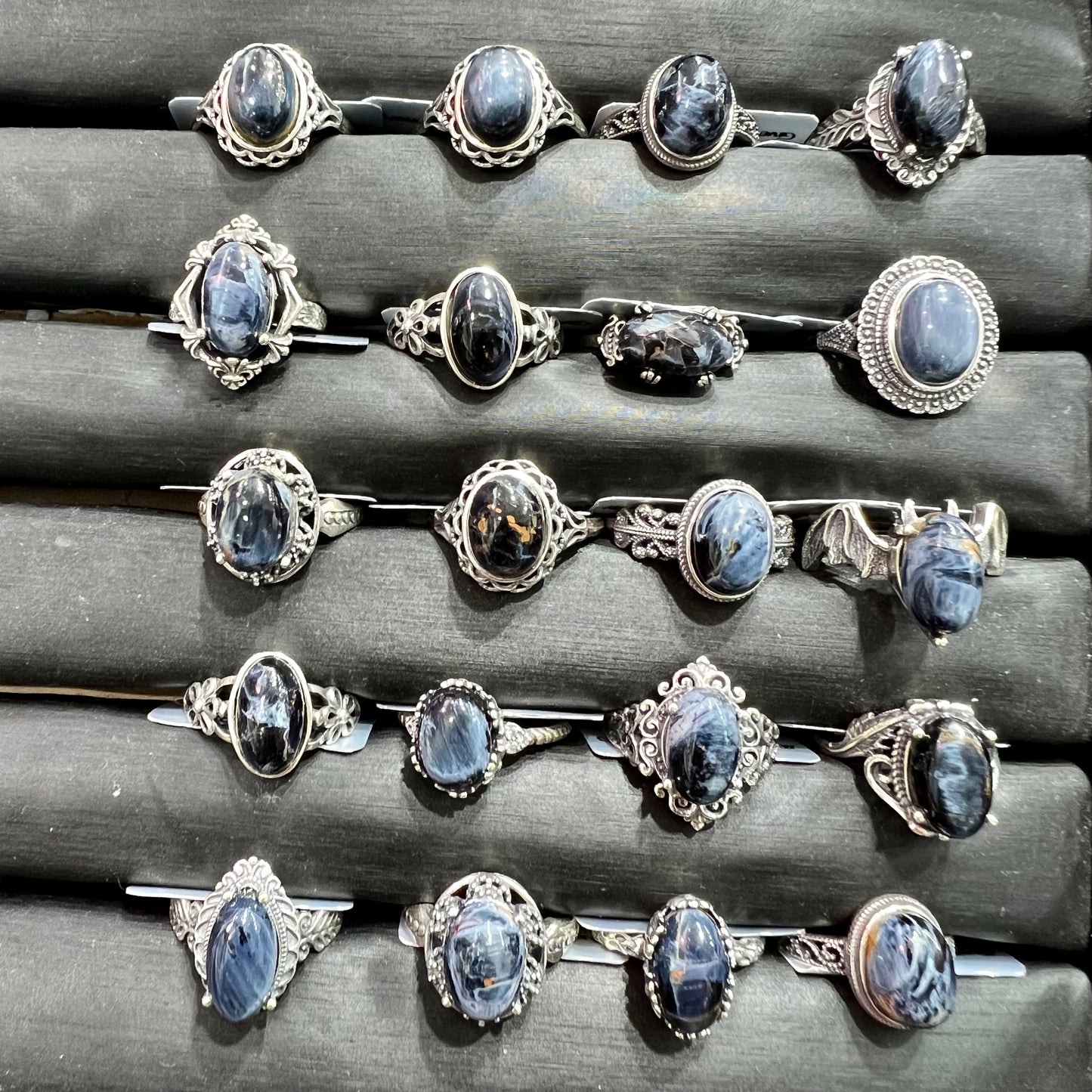 Petersite ring silver