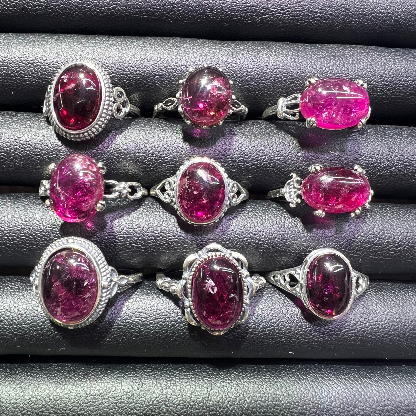 Watermelon Tourmaline silver ring