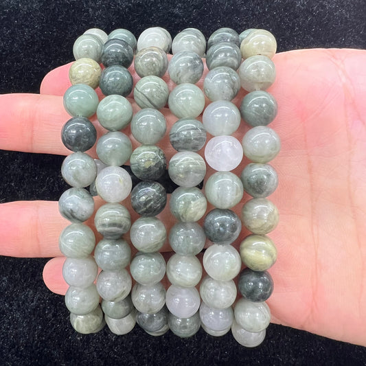 Green rabbit hair bracelet