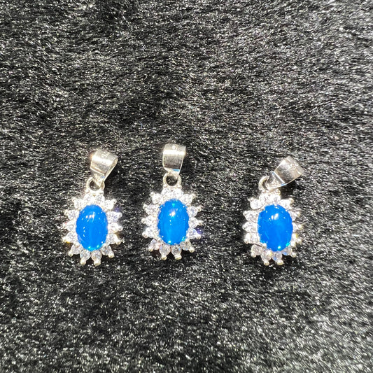 Blue opal pend silver 925