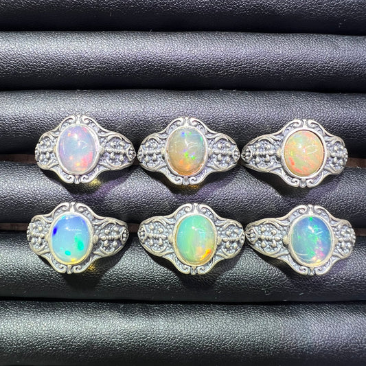 Opal silver ring