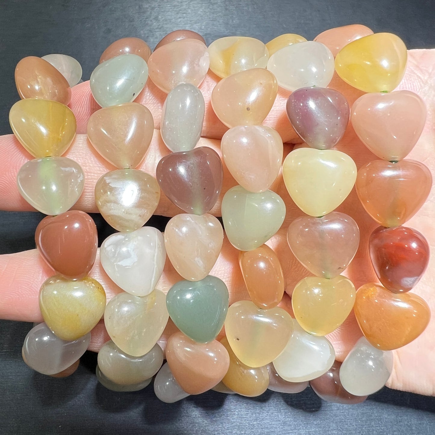 Agate heart bracelet