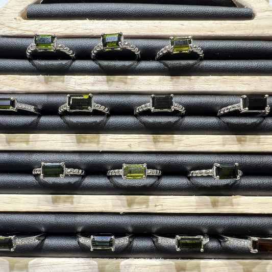 Green Tourmaline ring silver 925