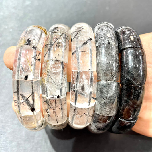 Black tourmaline bangle bracelet