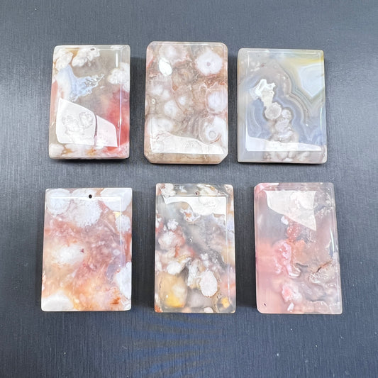 Flower agate pendant