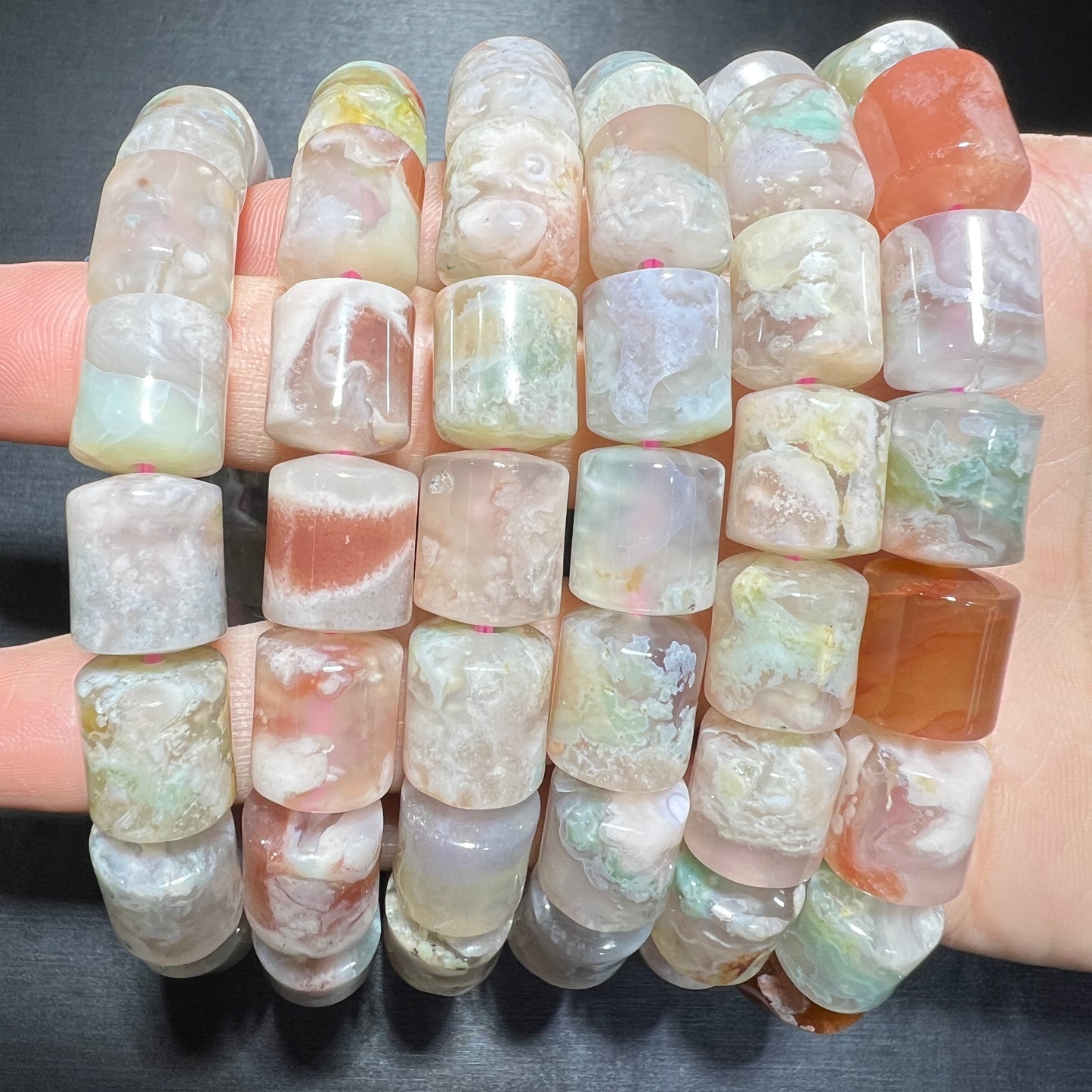 Flower agate bracelet