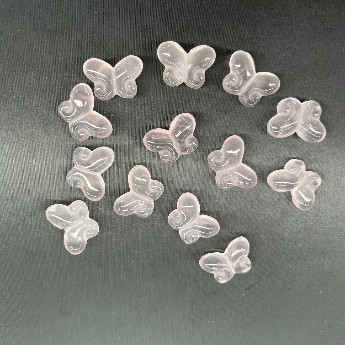 Rose quartz butterfly bead