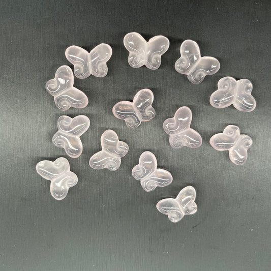 Rose quartz butterfly bead