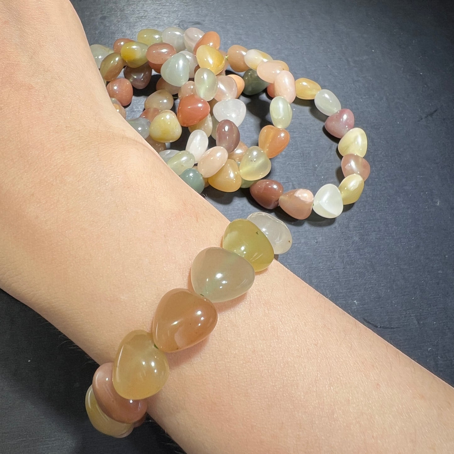 Agate heart bracelet