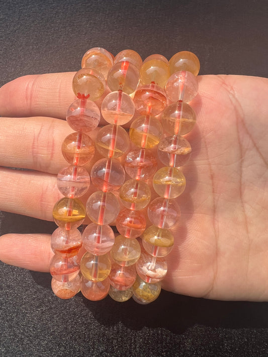 Fire quartz with golden healer bracelet